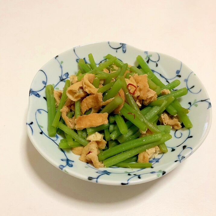 ミズと油揚げの炒め物♪